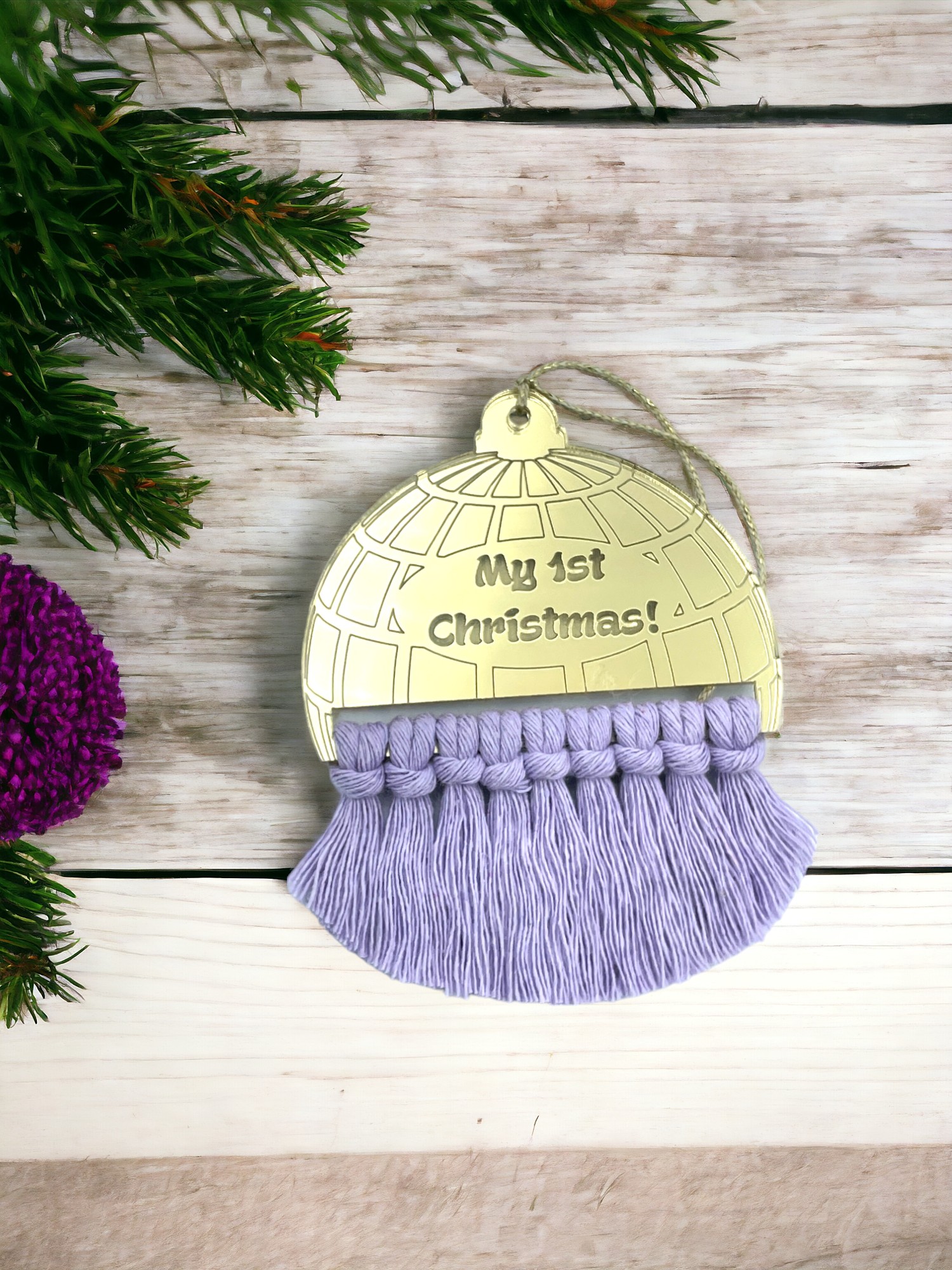 Μπάλα Μακραμέ “My 1st Christmas”