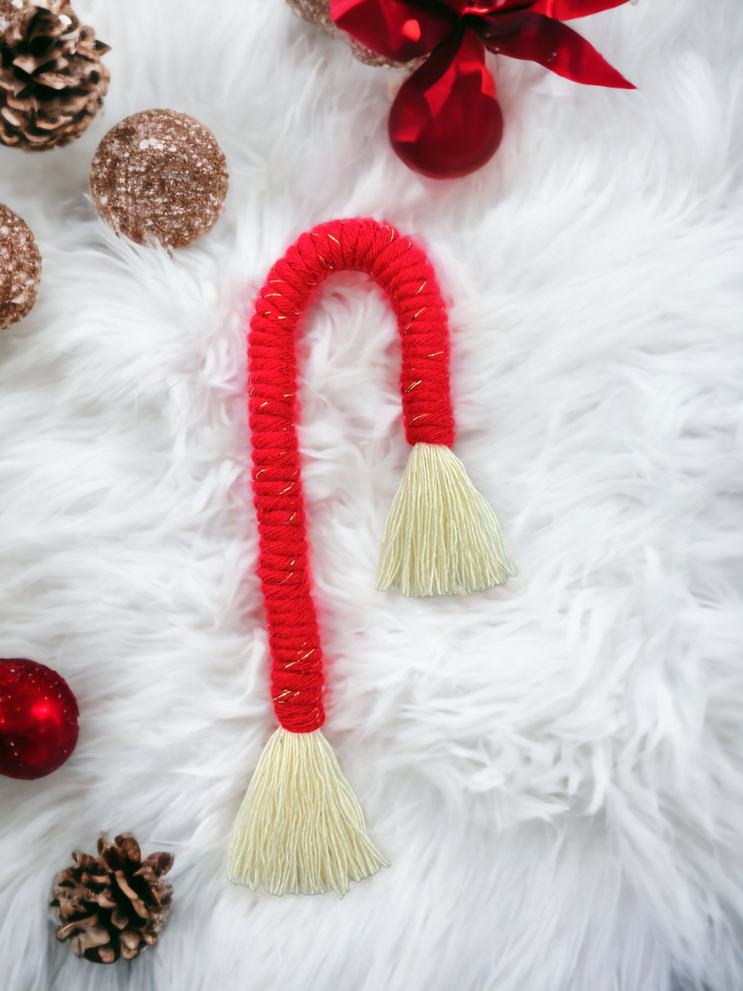 Στολίδι Δέντρου Γλειφιτζούρι Μακραμέ