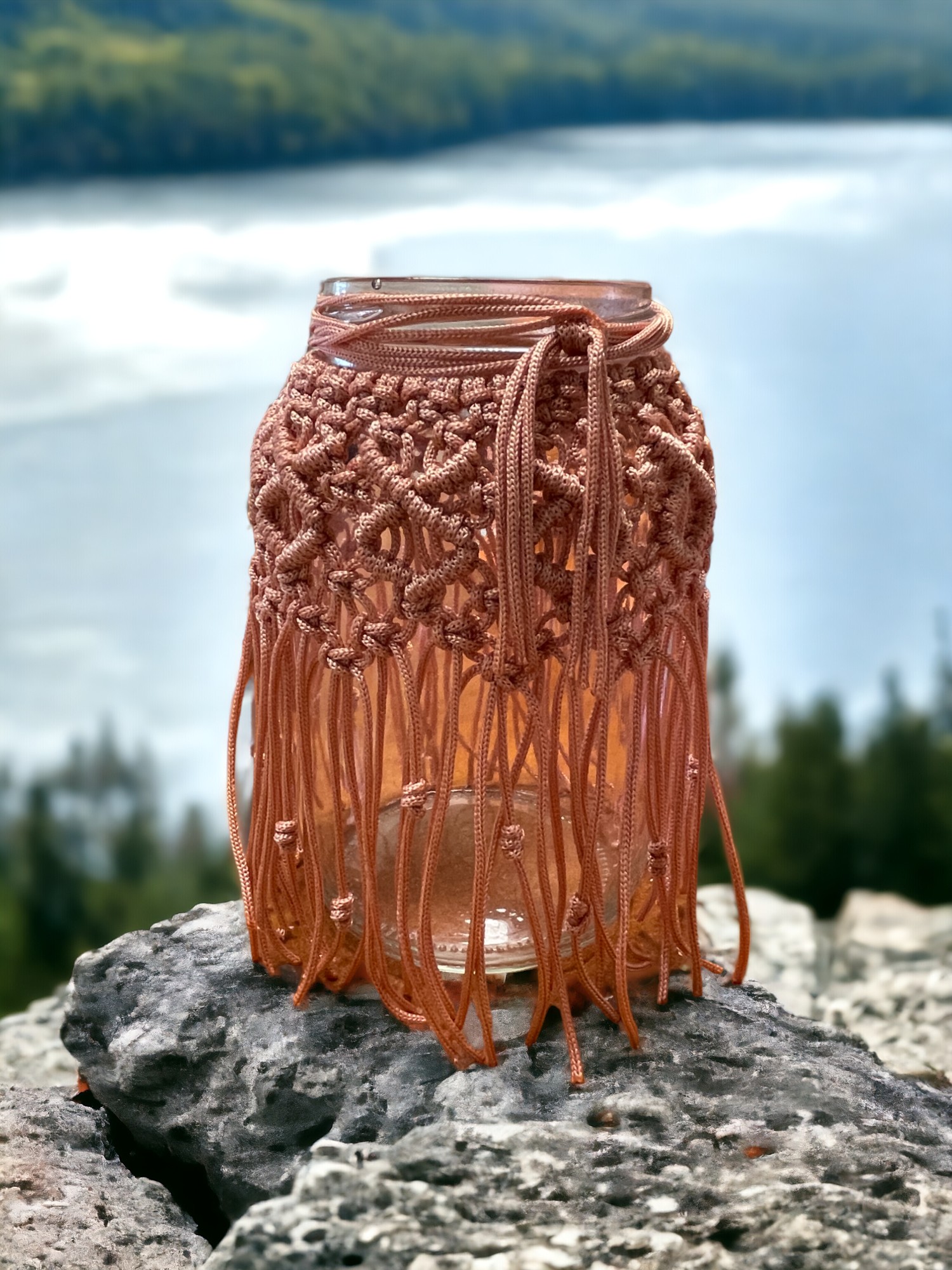 Βάζο Πλεκτό Μακραμέ