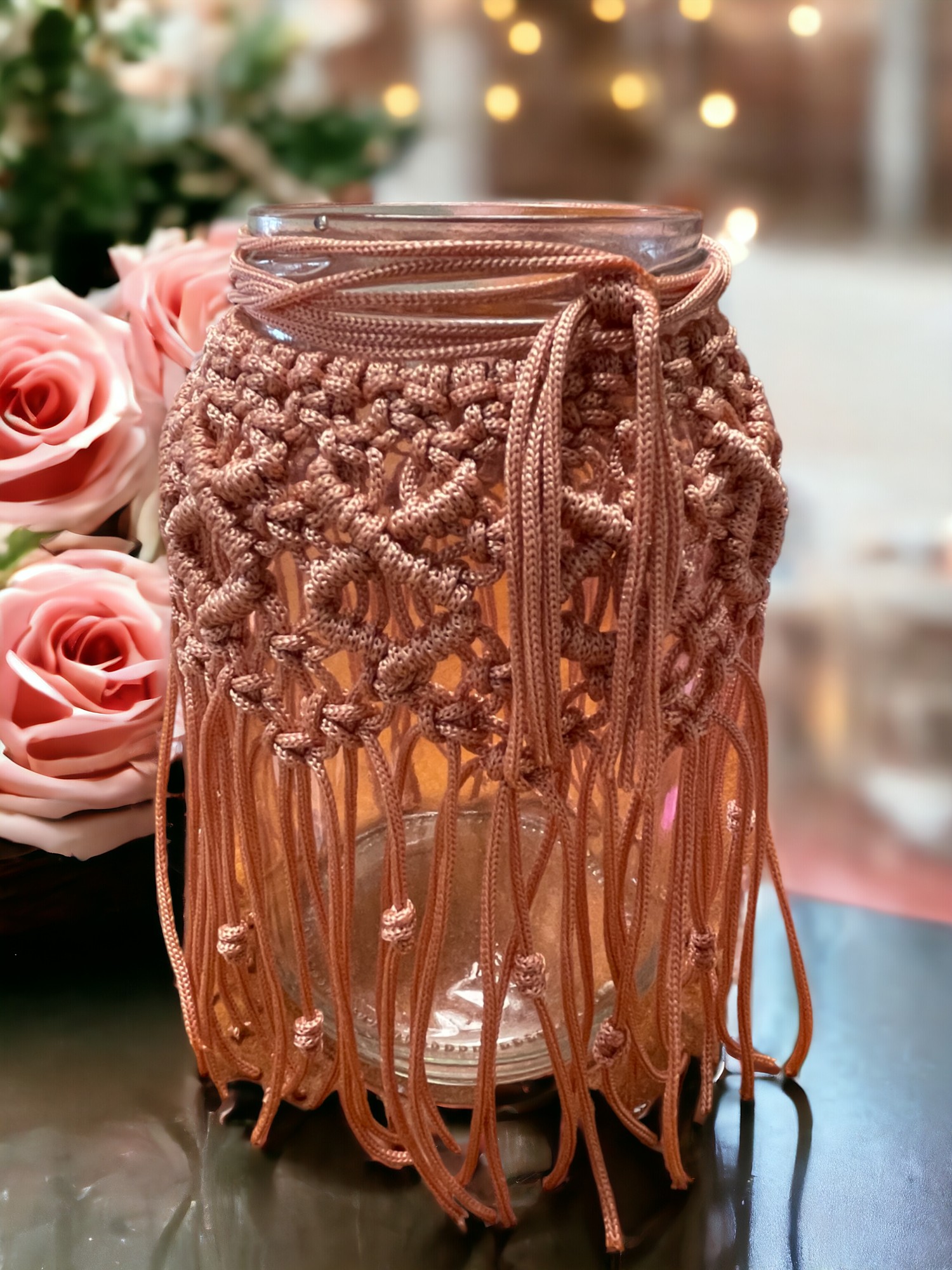 Βάζο Πλεκτό Μακραμέ