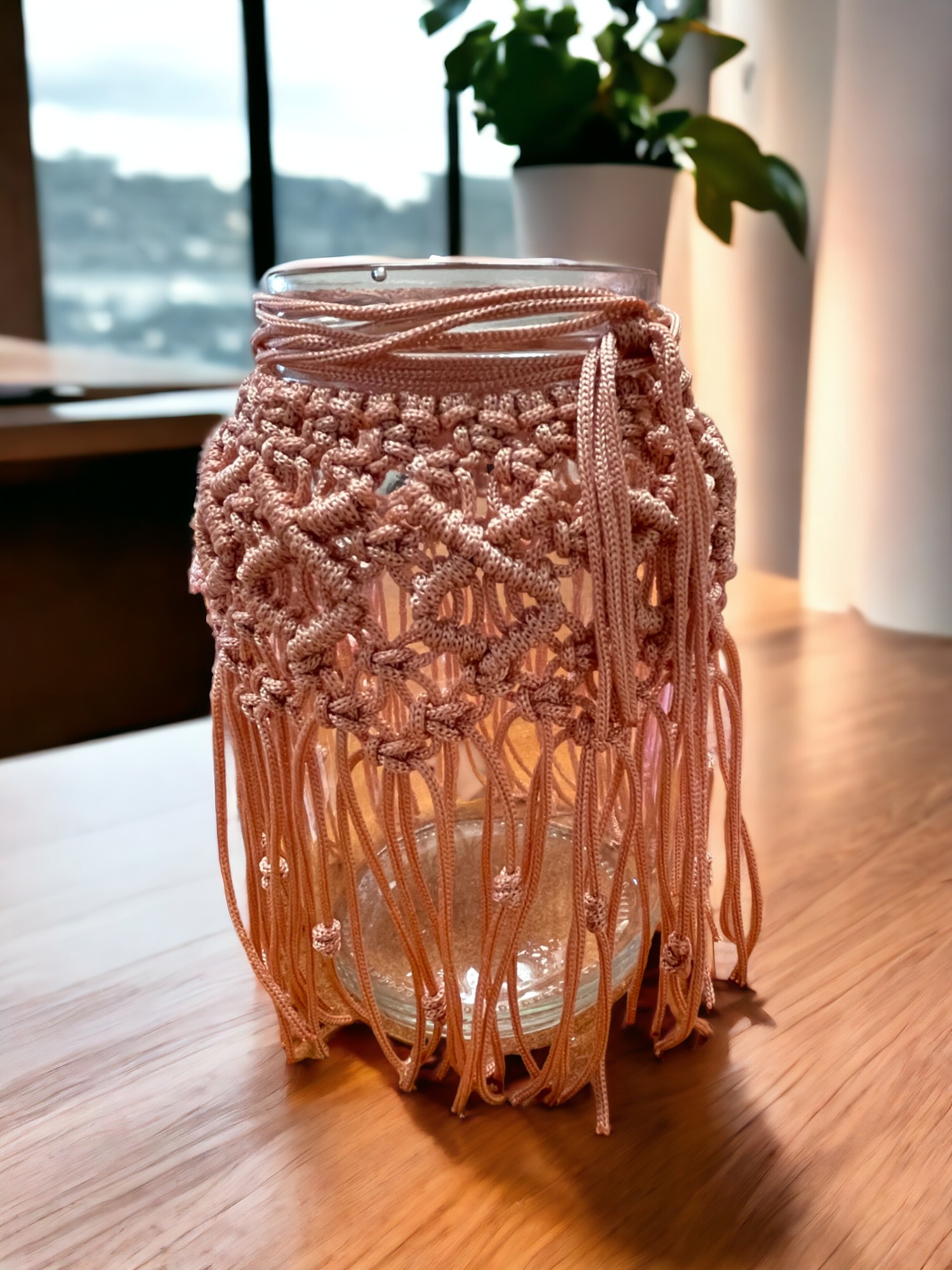 Βάζο Πλεκτό Μακραμέ