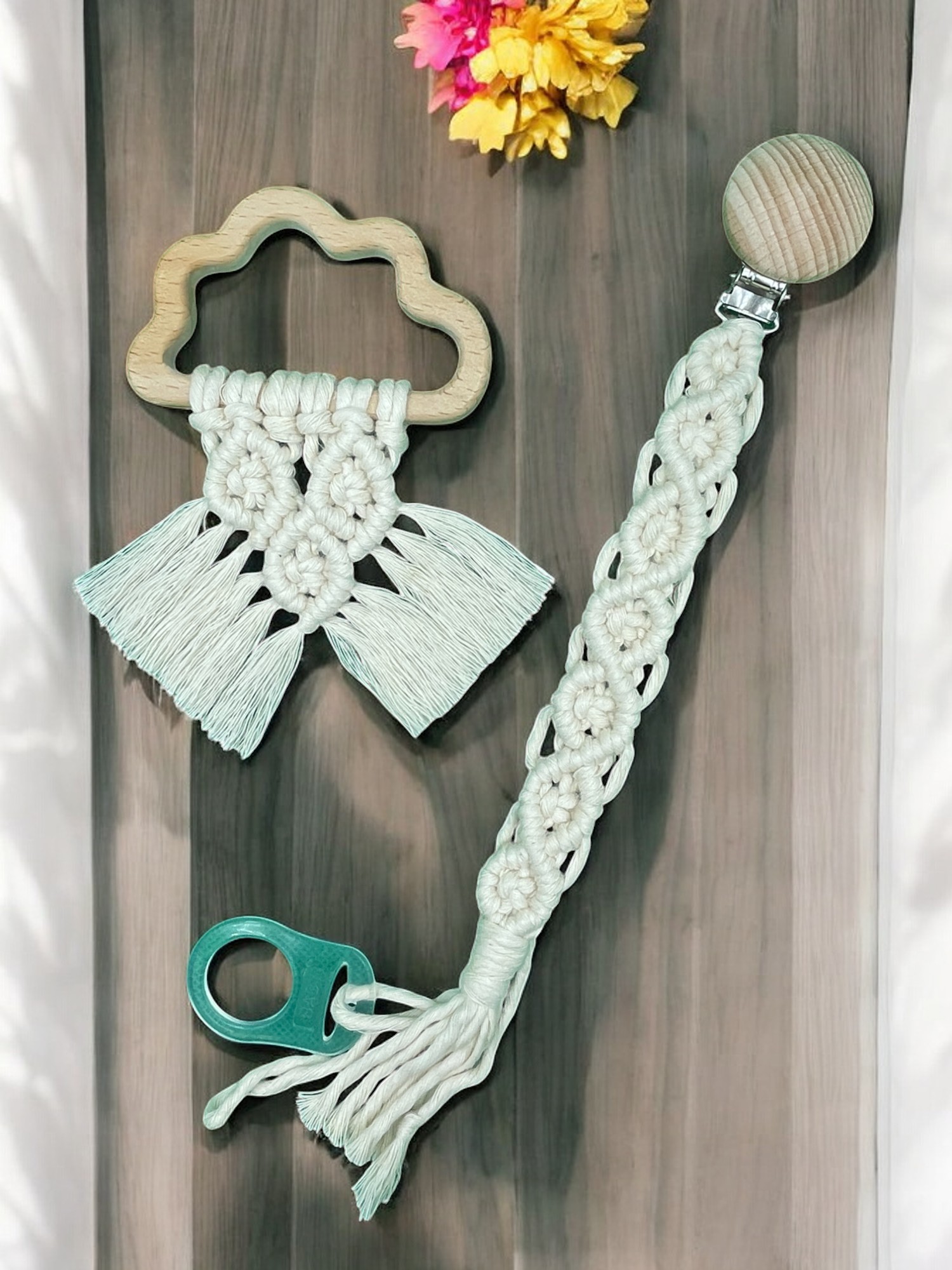 Σετ Βρεφικό δώρο ΜακραμέΣετ Βρεφικό δώρο Μακραμέ